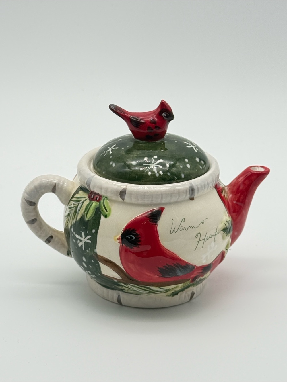 Yankee Candle Cardinal Bird Christmas Ceramic Tealight Candle Holder